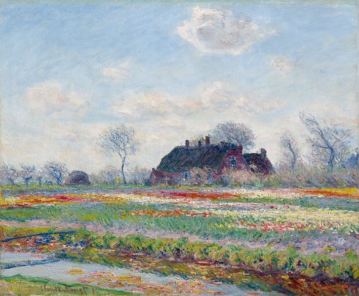 Tulpenvelden van Claude Monet in Sassenheim (1886) van Frank Zuidam