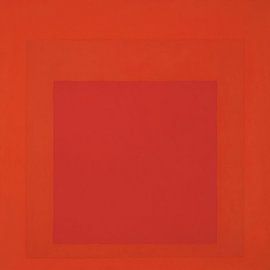Josef Albers - Hommage an den Platz, orange, rot, hohe Auflösung von Vivanne