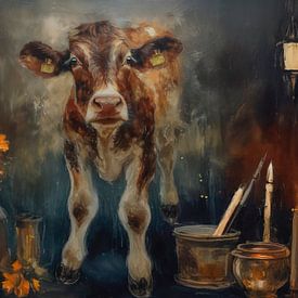 Porträt eines Kälbchens von Marjolein Deelen