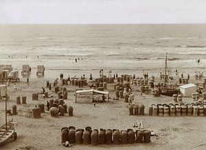 Strand in Zandvoort mit Limonadenzelt, Knackstedt & Näther, 1900 - 1905