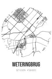 Weteringbrug (Noord-Holland) | Carte | Noir et blanc sur Affiches de lieux