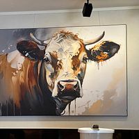Photo de nos clients: Portrait d'une vache par Bert Nijholt, sur art frame