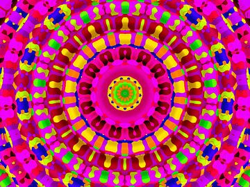 Violetta Art - Mandala in Violet en Rood van Caroline Lichthart