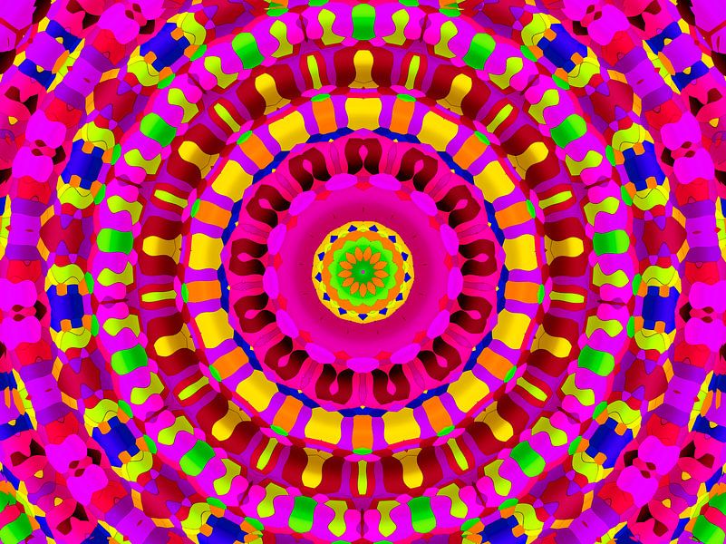 Violet Art - Mandala in Violet and Red by Caroline Lichthart