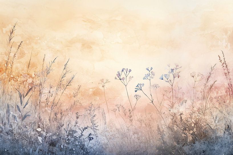 Soft flower field in pastel shades by Art & Soul Creations