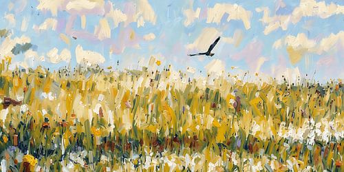 'Hoe de vleugels spreidde boven de bloemenweide': een vluchtig impressionistisch schilderij