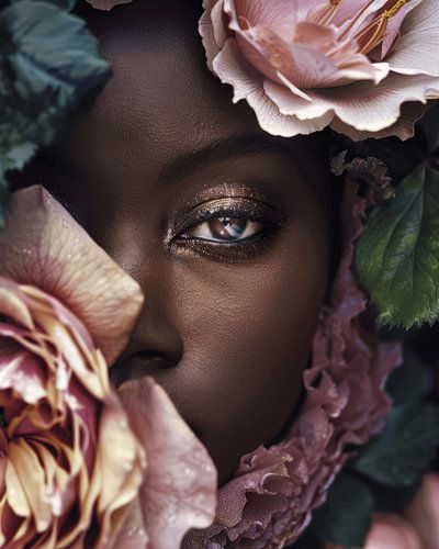 Omringd door bloemen