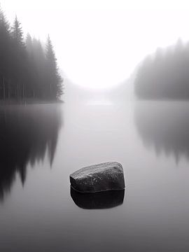 Foggy lake iv by haroulita