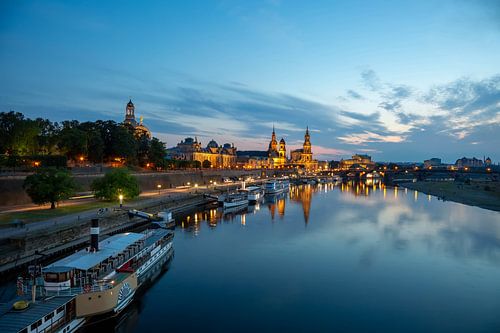 Banks of the Elbe in Dresden by Sabine Wagner