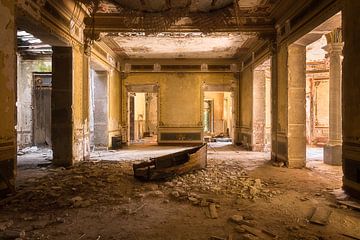 Abandoned Villa with Boat on the Floor.