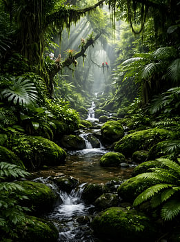 Lush Green Jungle Stream