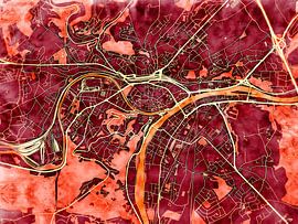 Map of Namen with the style 'Amber Autumn' by Maporia