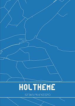 Blauwdruk | Landkaart | Holtheme (Overijssel) van Rezona