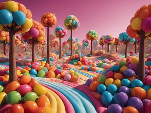 Paysage d'émerveillement en bonbons colorés