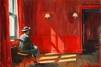 The woman in the red room