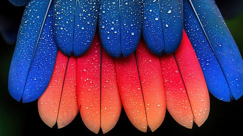 Macrobeeld van araveren met waterdruppels