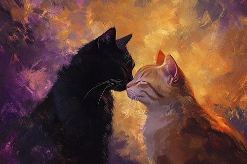 Intieme katten in warme kleuren