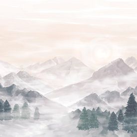 Misty mountains by Petra van Berkum
