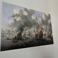 Photo de nos clients: Peinture de la bataille navale du VOC : l'incendie de la flotte anglaise au large de Chatham, 20 jui, sur poster