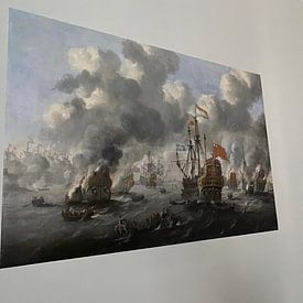 Customer photo: VOC Sea Battle painting: The burning of the English fleet off Chatham, 20 June 1667, Peter van de, as poster