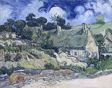 Huizen met rieten daken, Cordeville, Vincent van Gogh, Vincent van Gogh