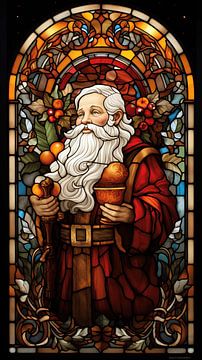 Santa Claus (glas in lood) van Harry Herman