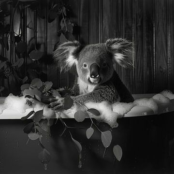 Koala détendu dans la salle de bain - Un charmant tableau de salle de bain pour vos toilettes sur Felix Brönnimann