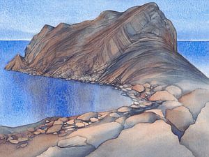 Peñón de Ifach, die felsige Küste und das Meer