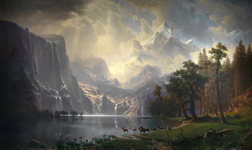 In der Sierra Nevada, Albert Bierstadt von Meesterlijcke Meesters