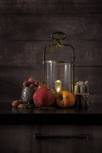 Modern Still Life van verschillende soorten fruit en elementen