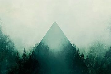 Pyramide mystérieuse dans le brouillard sur Poster Art Shop