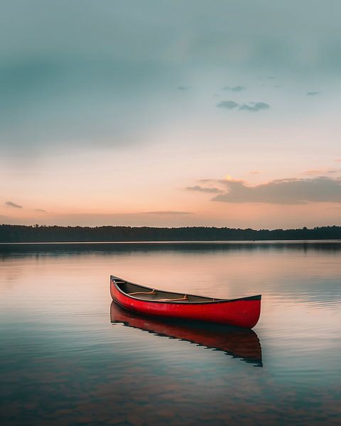 Zonsondergang aan de horizon van fernlichtsicht