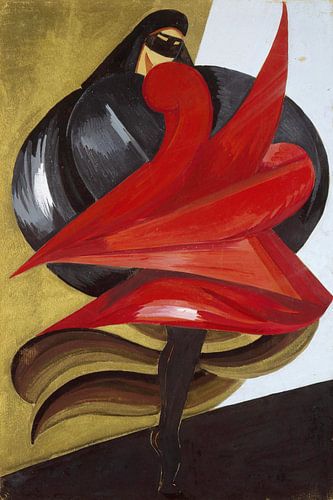 Masker voor dames. Schets voor kostuum voor Shakespeare's Romeo en Julia, Aleksandra Ekster, 1921