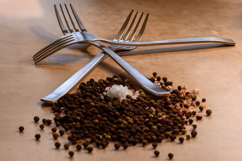 Vorken met zout en peper van Photoart-Naegele