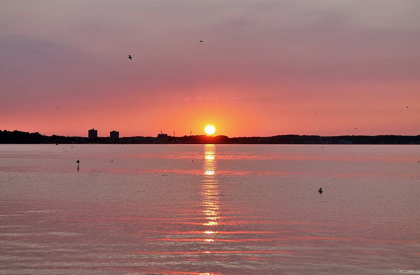 Sunset at the beach of Laboe at the Baltic Sea by MPfoto71