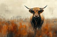 Majestic Scottish Highlander cow in Autumn mood