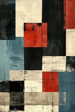 Abstracte geometrie in retro kleuren van Poster Art Shop