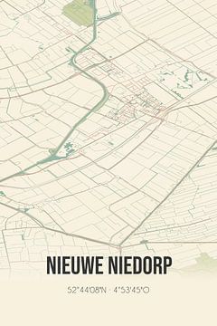 Vintage landkaart van Nieuwe Niedorp (Noord-Holland) van MijnStadsPoster