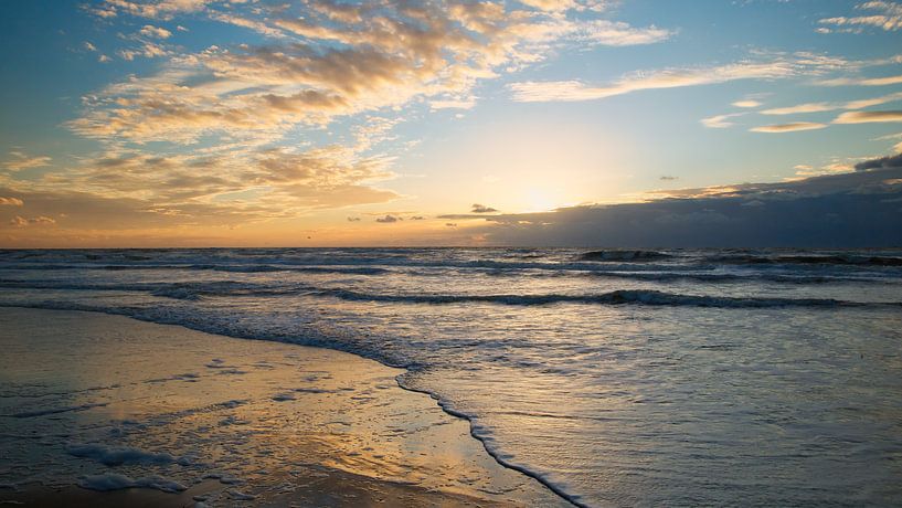 Sonnenuntergang Texel Nordsee von Saranda in t Veld Fotografie