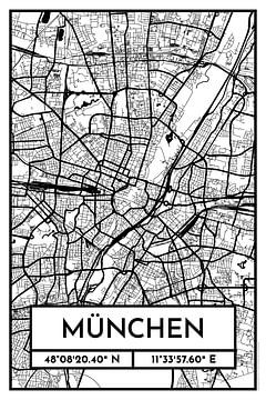 München - Stadsplattegrond ontwerp stadsplattegrond (Retro)