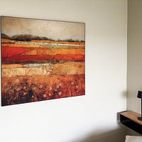 Kundenfoto: Abstrakte Landschaftsmalerei - Warme Orange- und Brauntöne Kunstwerk von Wunderbare Kunst, als ArtFrame