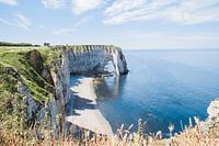 Chalk cliffs by the sea, Normandy in France