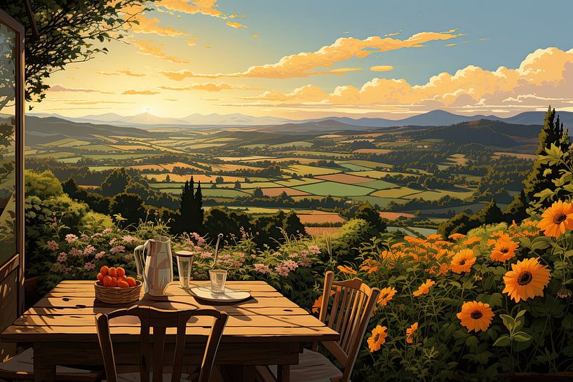Gemalte Landschaft von ARTEO Gemälde