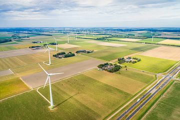 Aerial photography of Dutch agriculture fields, wind turbines, infrastructure and landscapes by Original Mostert Photography
