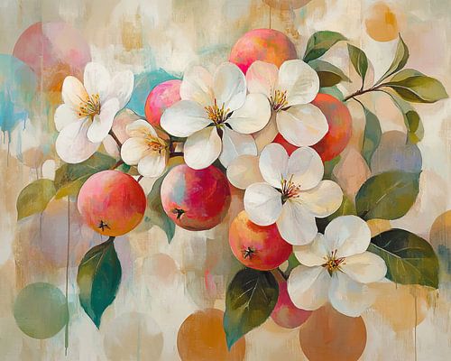 Fruit Bloemen | Witte Bloesem en Rode Appels