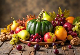 Autumnal Fruit and Pumpkin Display by Markus Gann
