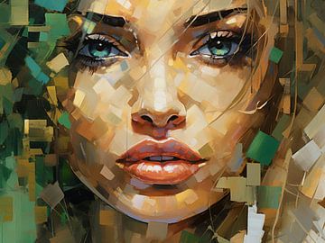 Abstraktes Porträt-Kunstwerk - Moderne Wanddekoration von SPEQ ART