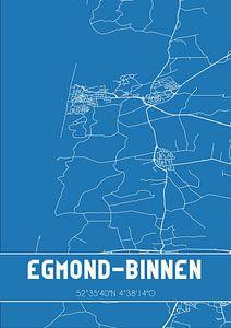 Blauwdruk | Landkaart | Egmond-Binnen (Noord-Holland) van Rezona