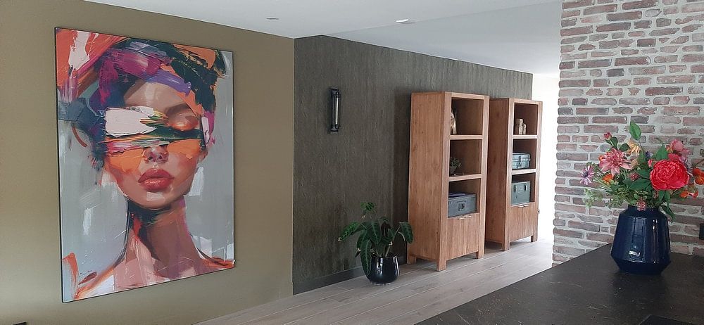 Super kleurrijk abstract portret  van Carla Van Iersel 