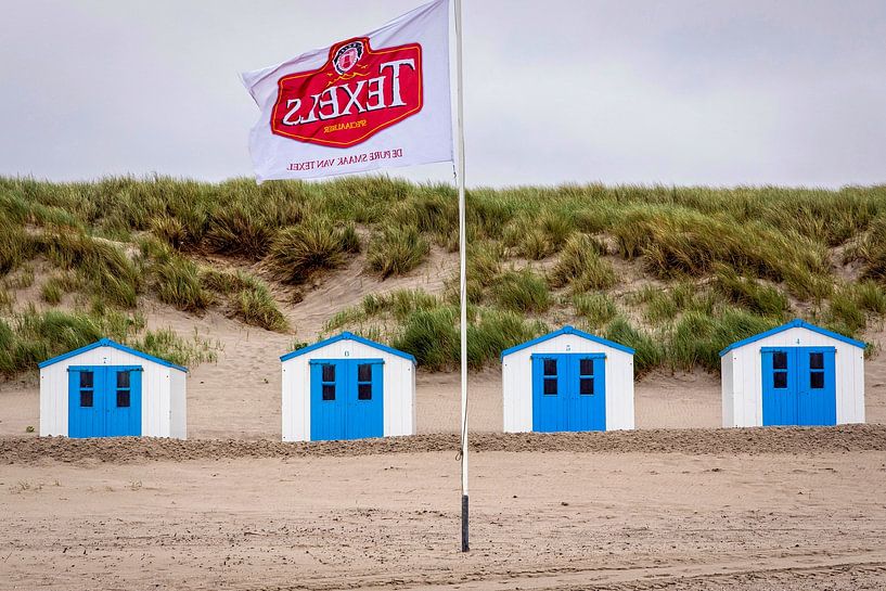 Strandhuisjes bij De Koog op Texel van Rob Boon